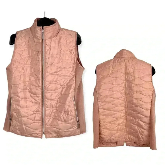 Pink Quilted Puffer Vest Onque Casual XL Womens Zipped Pockets - Picture 1 of 10
